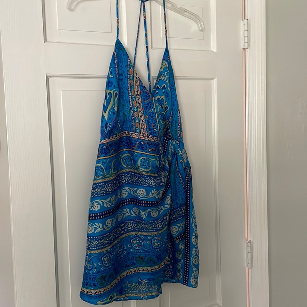 Multi color zara wrap mini dress